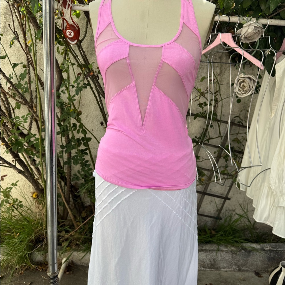 lululemon athletica Pink Mesh Panel Tank Top
